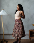 Batik Cascade Skirt | Sekar Burgundy
