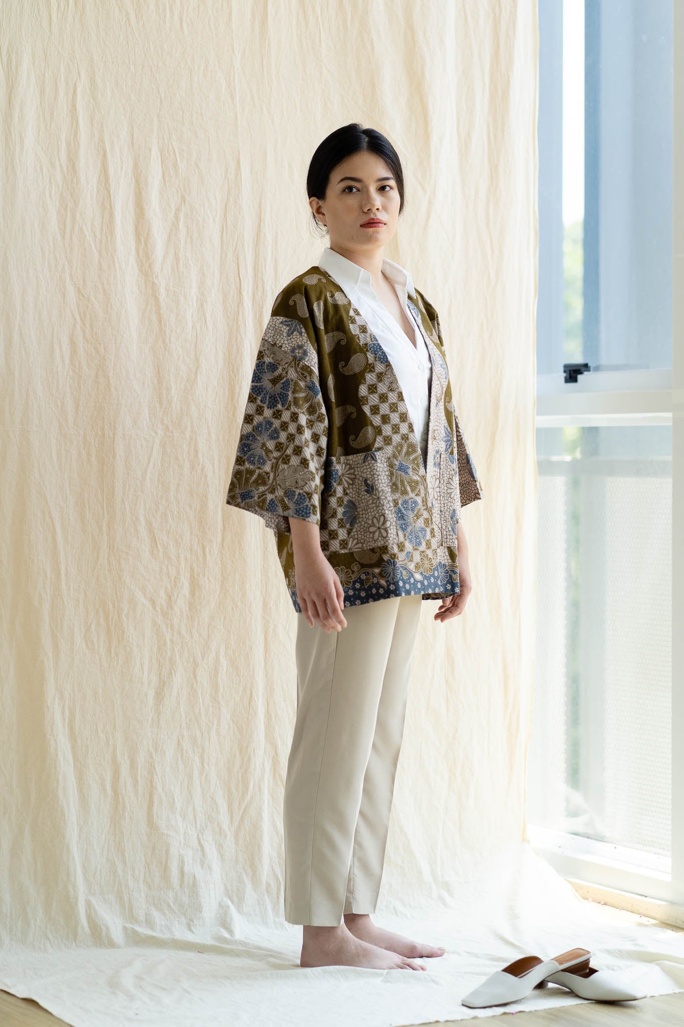 Batik Open Jacket | Uma from Singapore ethical designer Gypsied