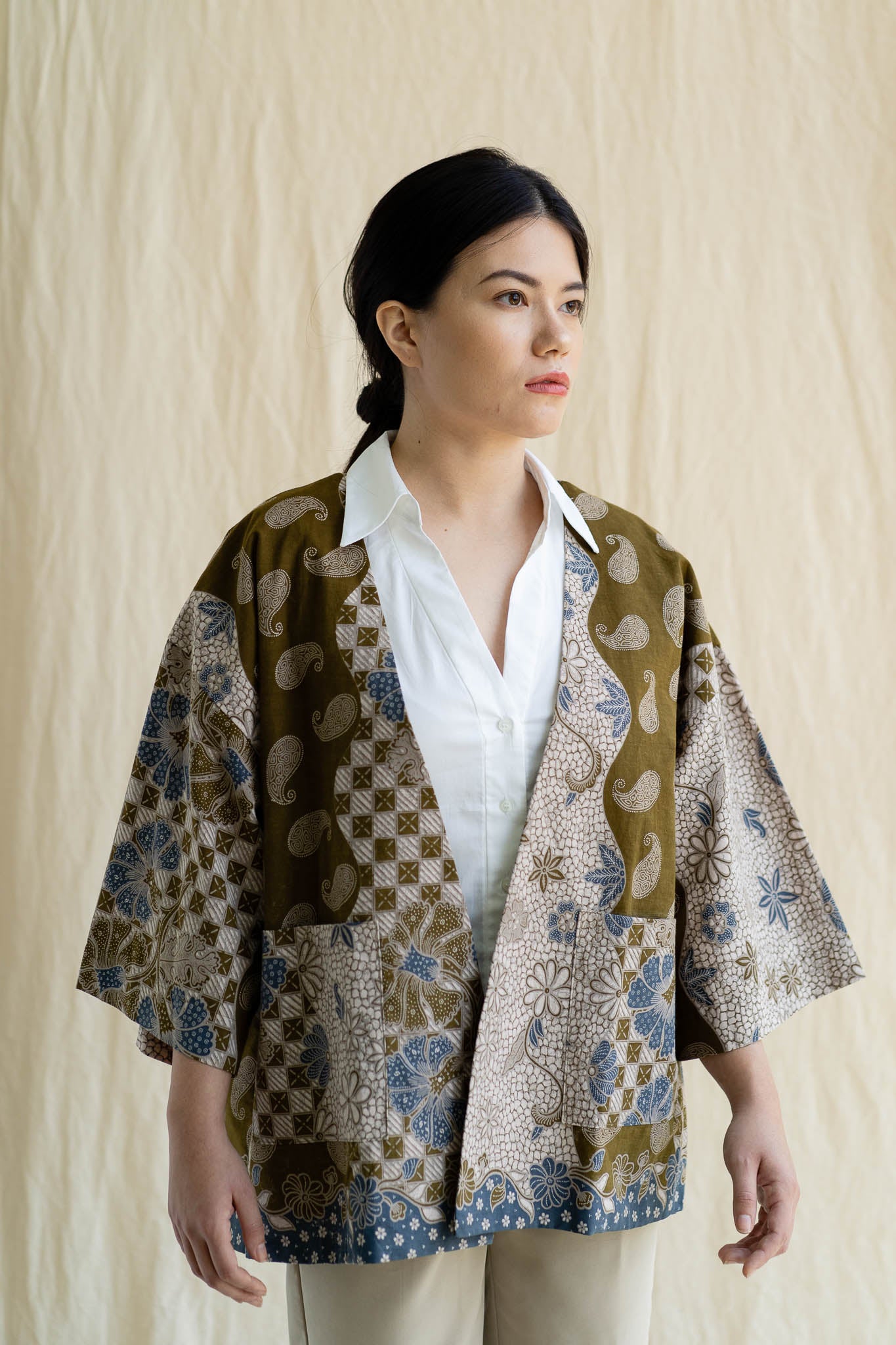 Batik Open Jacket | Uma from Singapore ethical designer Gypsied