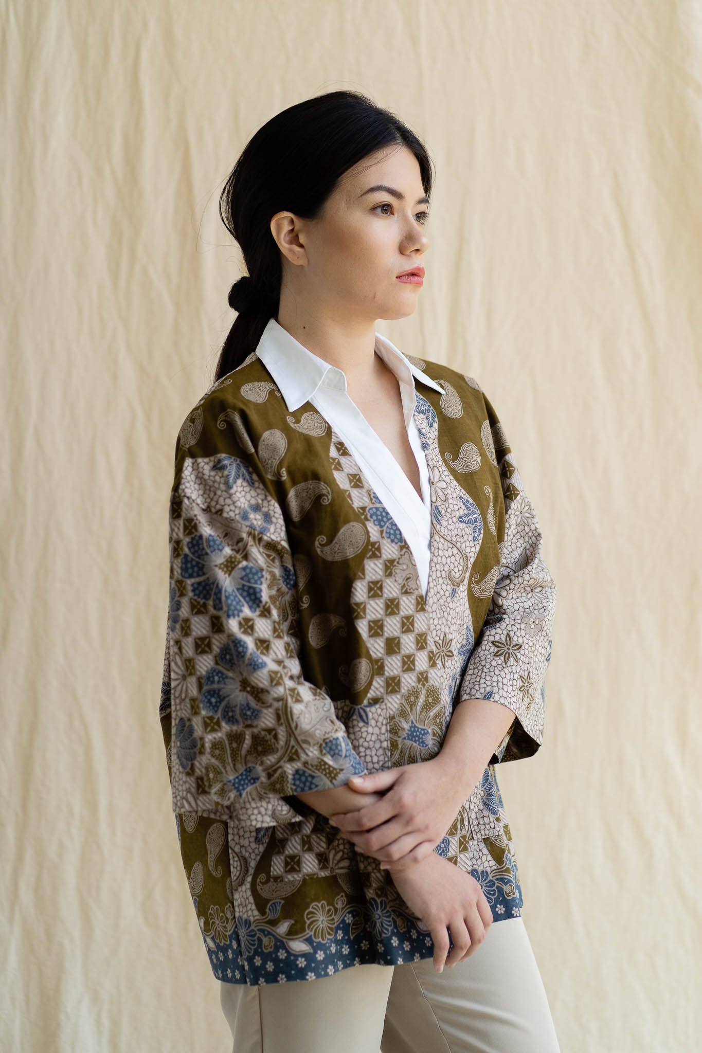 Batik Open Jacket | Uma from Singapore ethical designer Gypsied