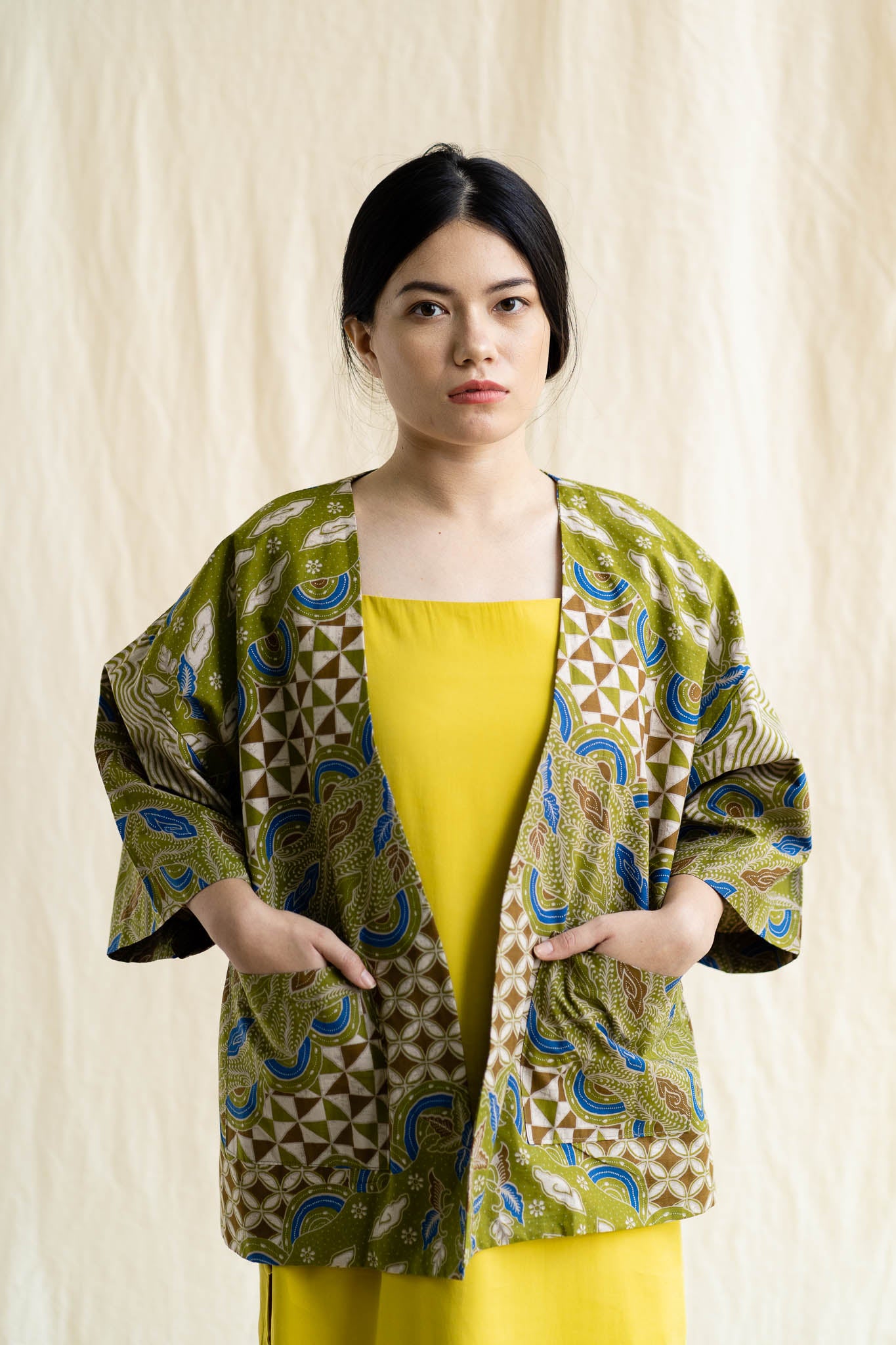 Batik Open Jacket | Maya from Singapore ethical designer Gypsied