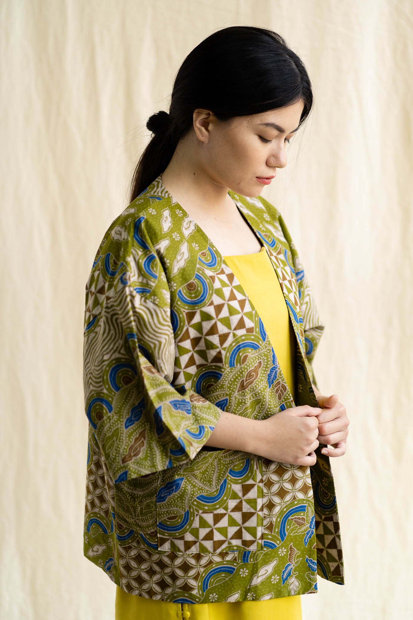 Batik Open Jacket | Maya from Singapore ethical designer Gypsied