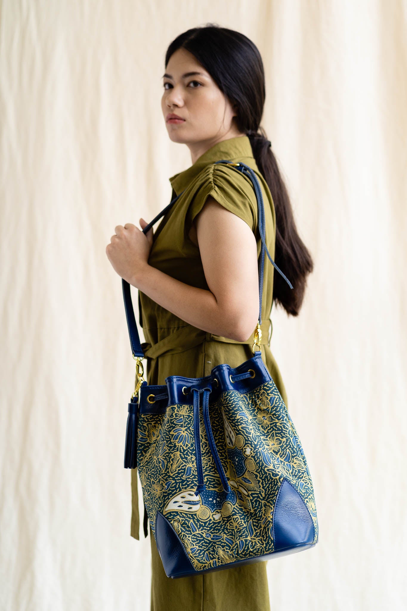 Batik Bucket Bag | Saujana-Singapore ethical designer Gypsied