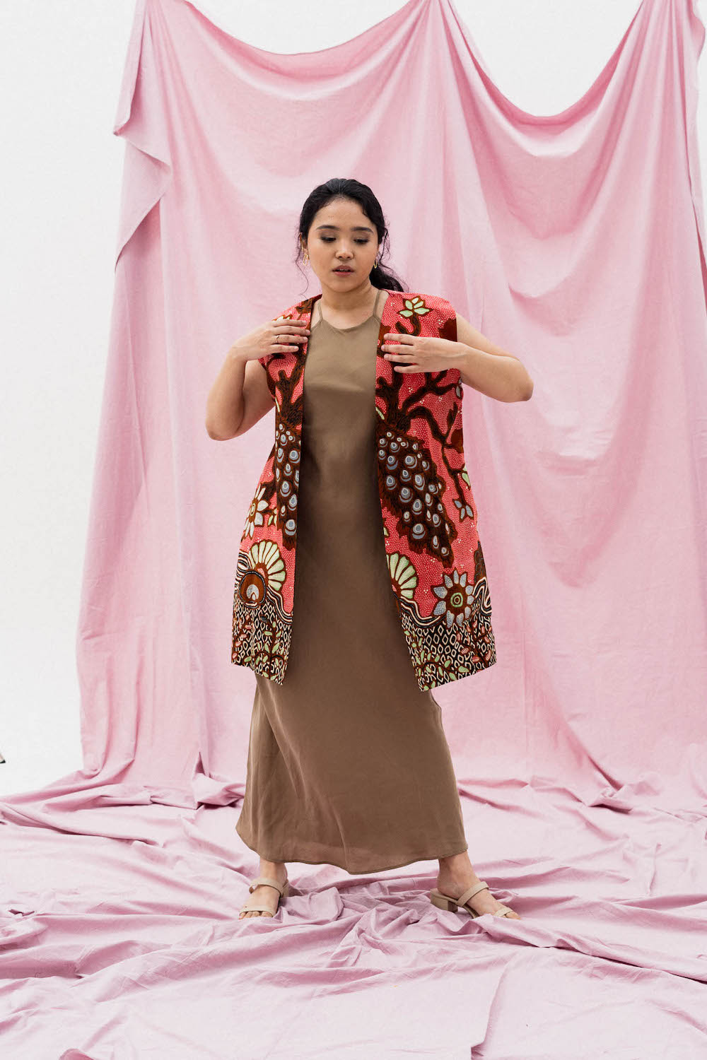 Batik Long Line Vest | Mayura III