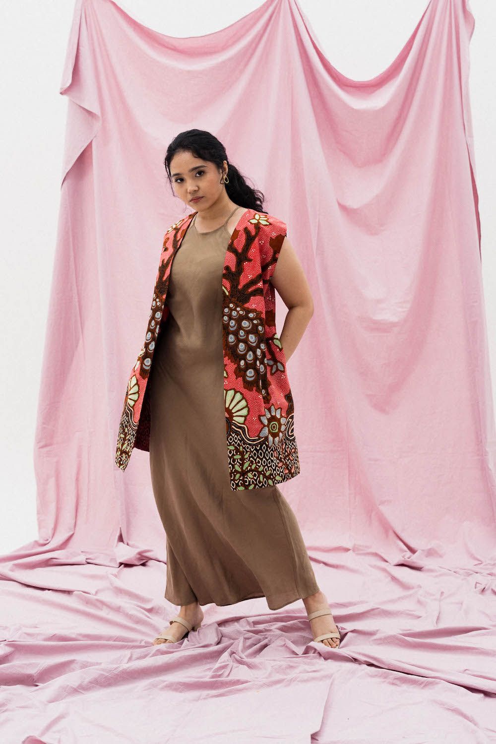 Batik Long Line Vest | Mayura III