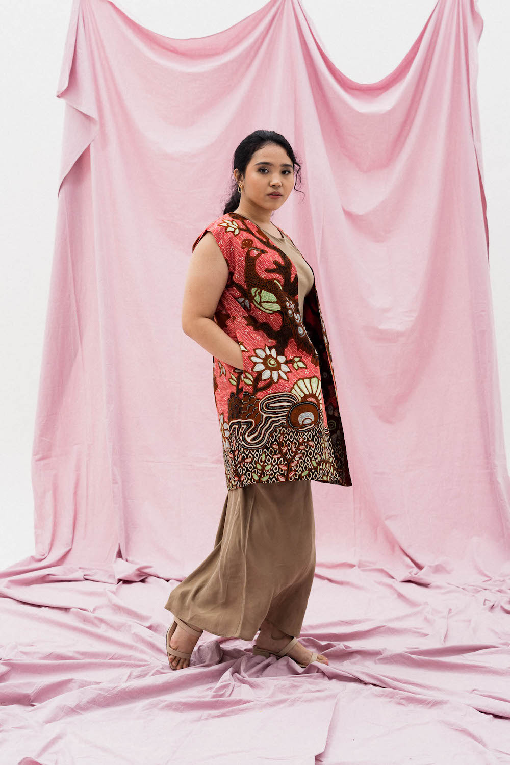 Batik Long Line Vest | Mayura III