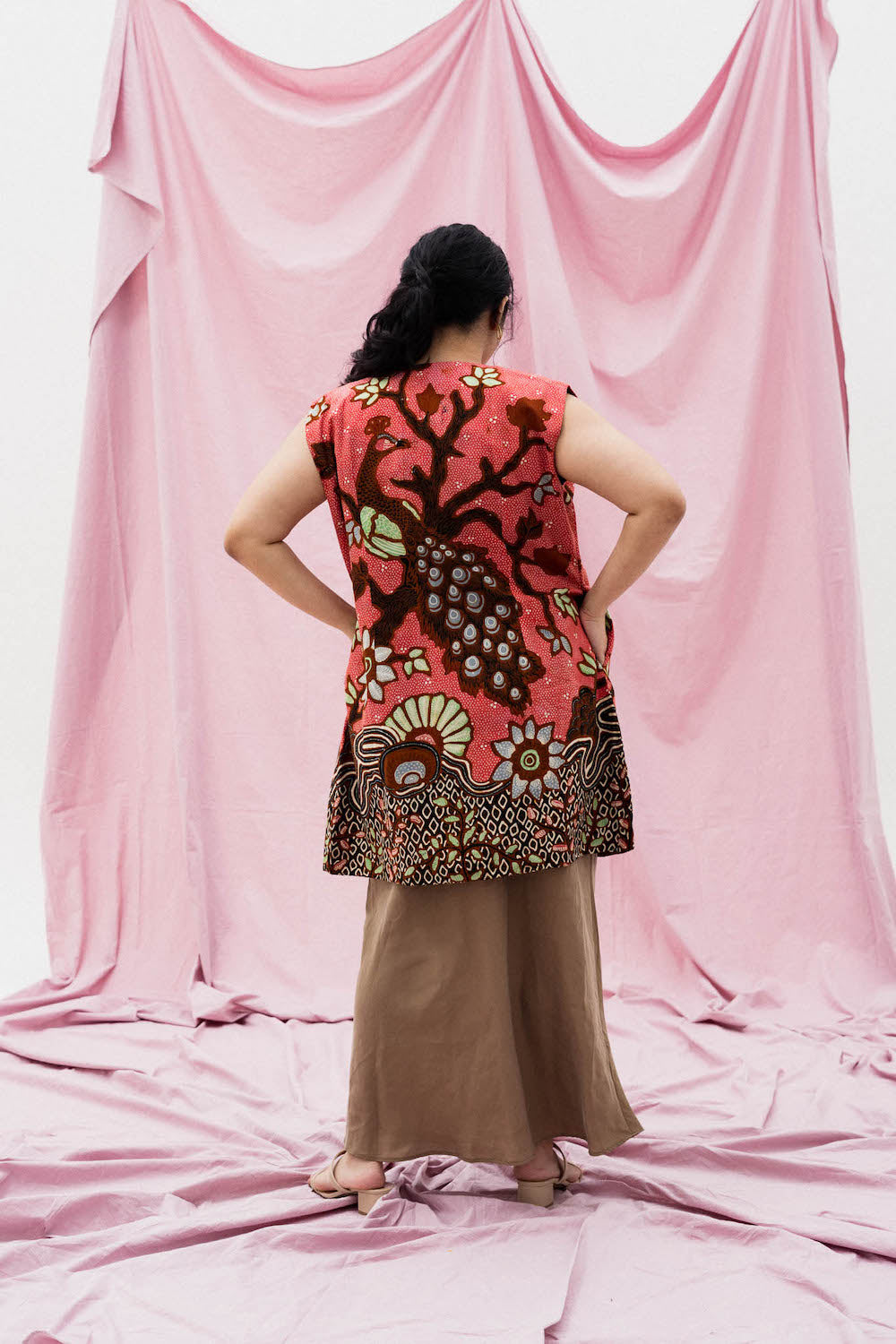 Batik Long Line Vest | Mayura III