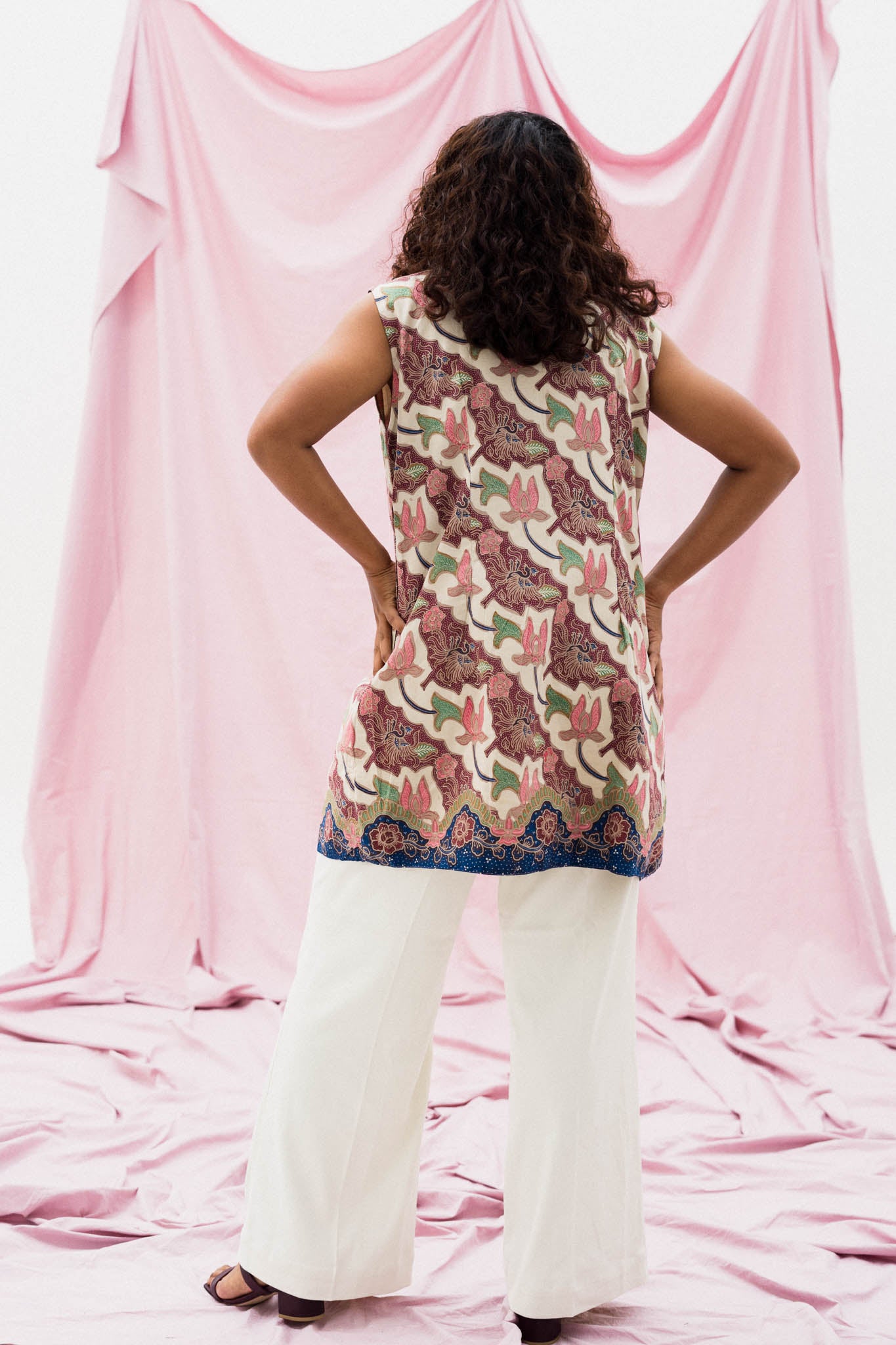 Batik Long Line Vest | Semerbak III