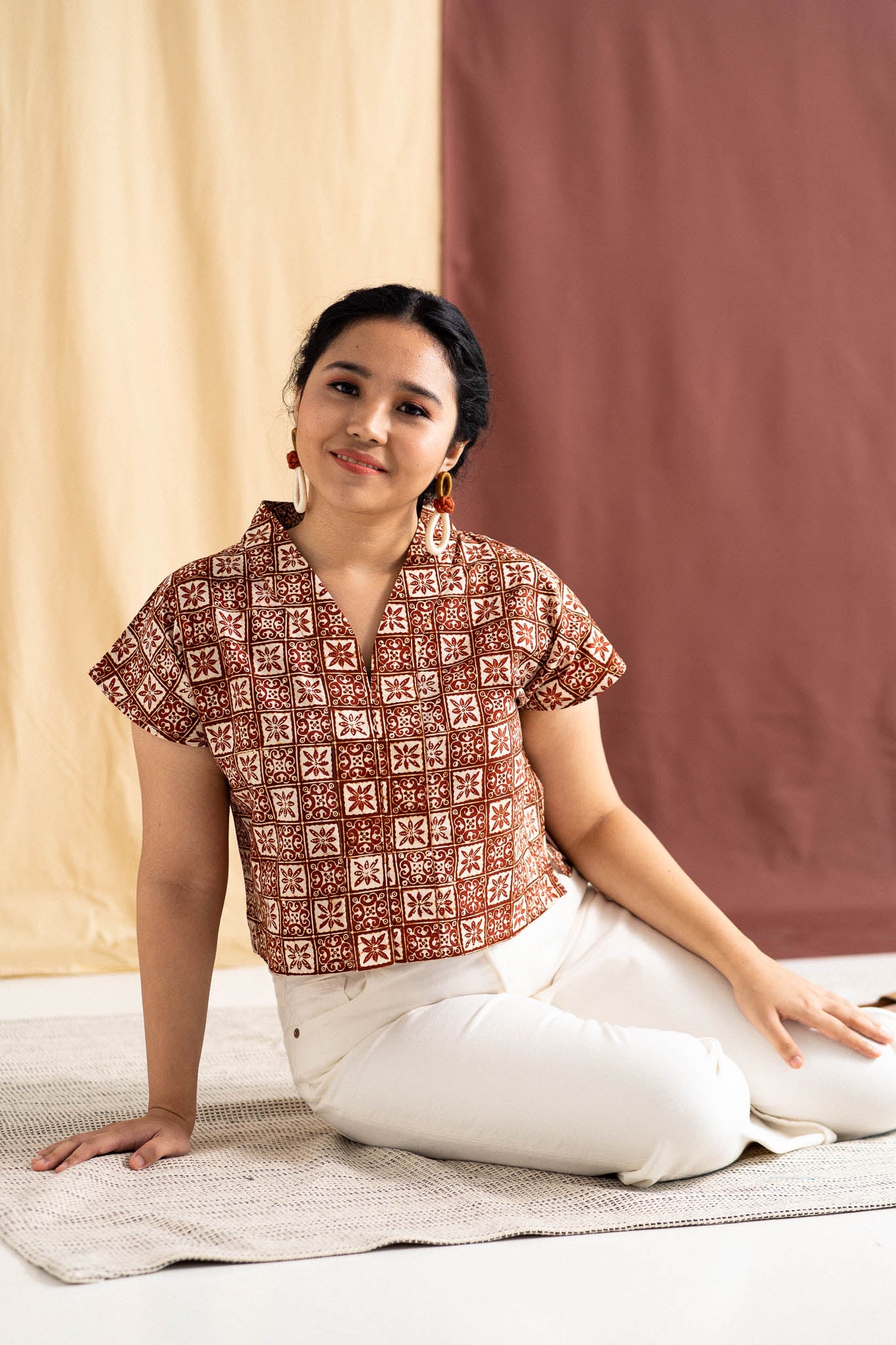 Batik Crop Top | Semula Terracotta