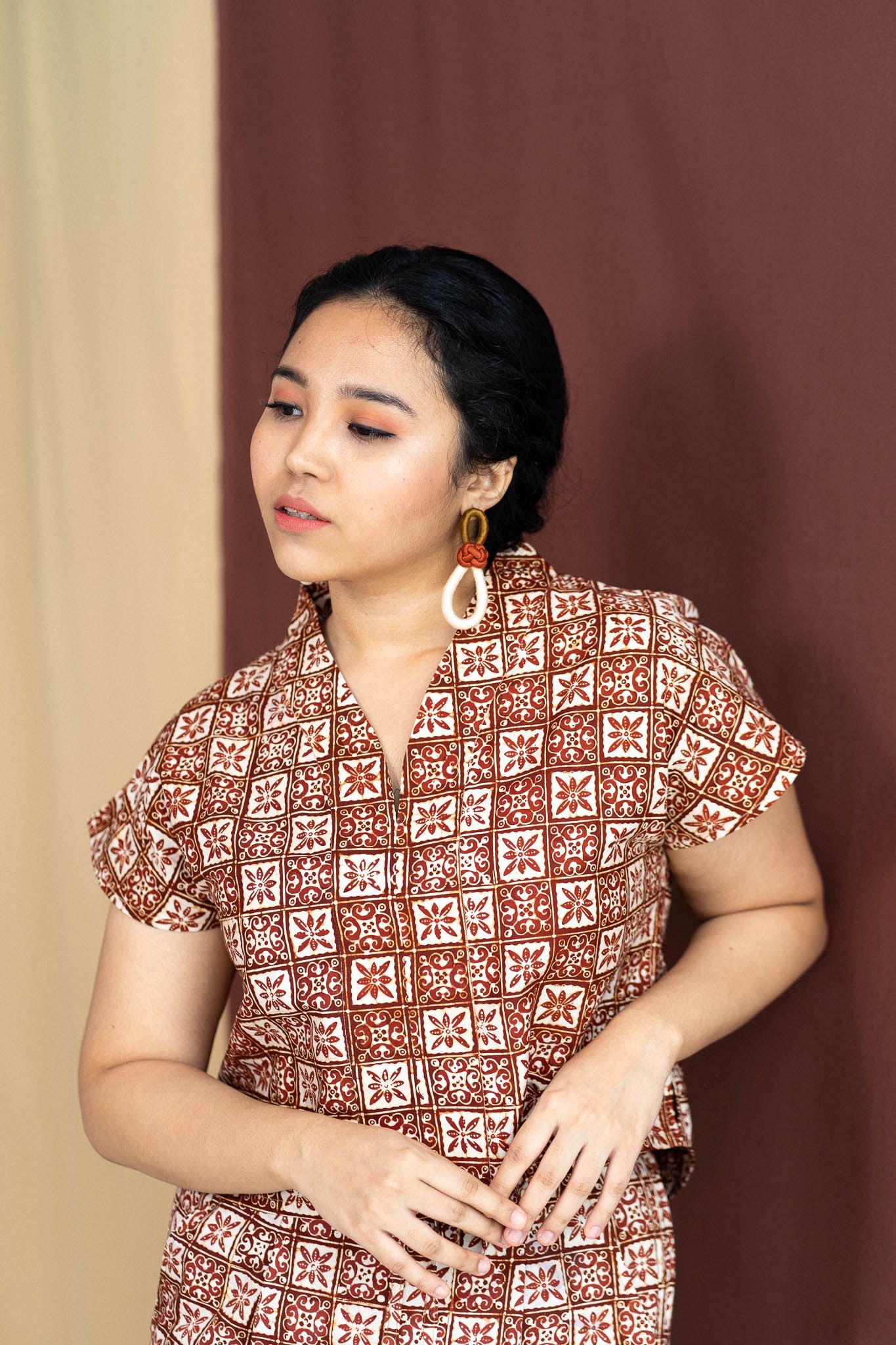 Batik Crop Top | Semula Terracotta