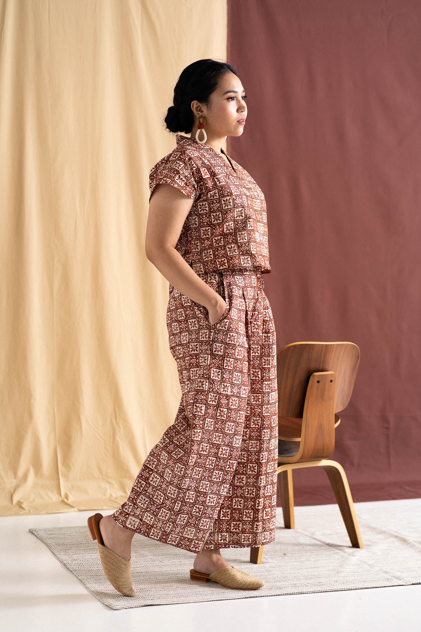 Batik Drawstring Culottes | Semula Terracotta