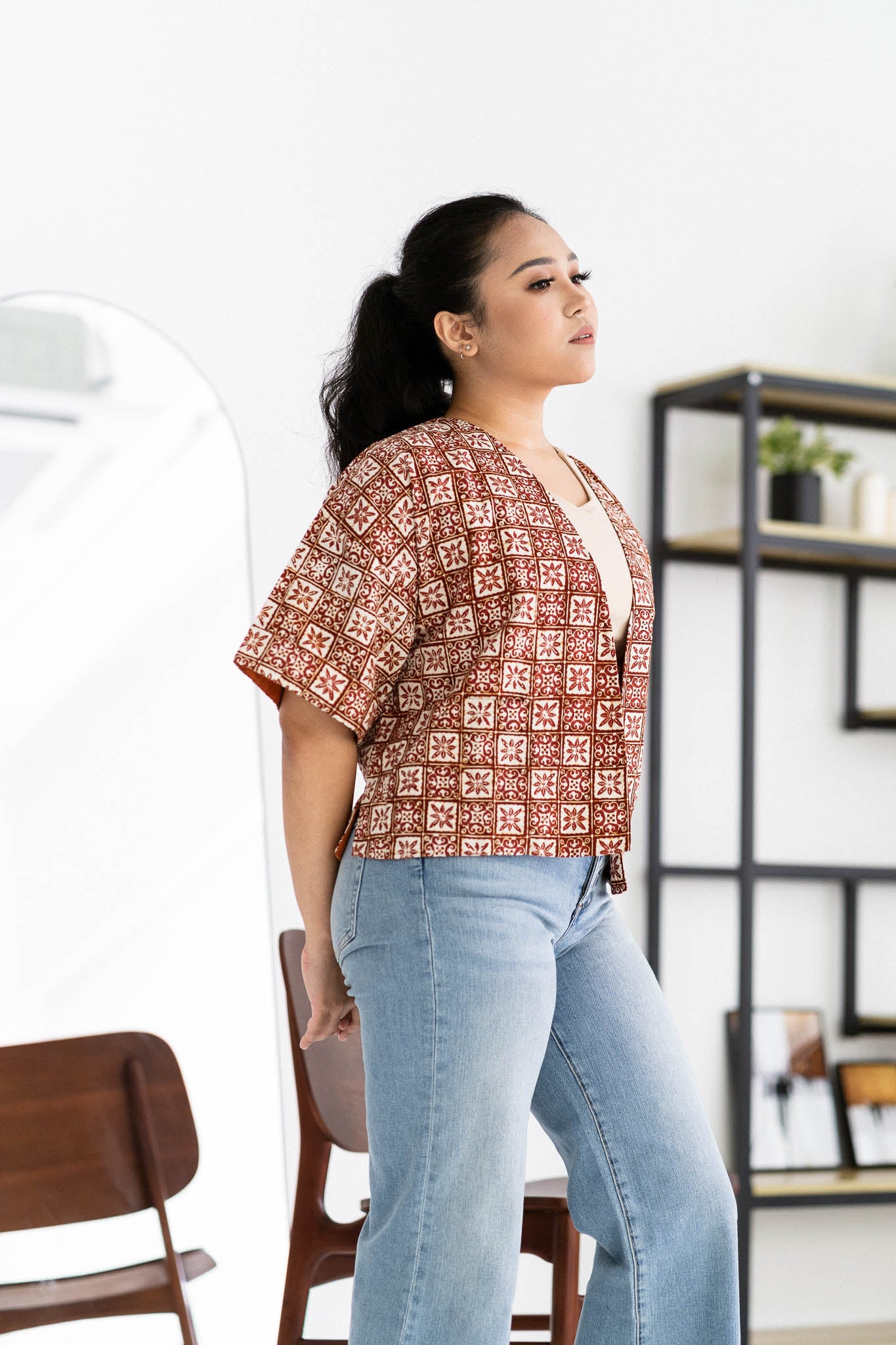 Batik Crop Jacket | Semula Terracotta