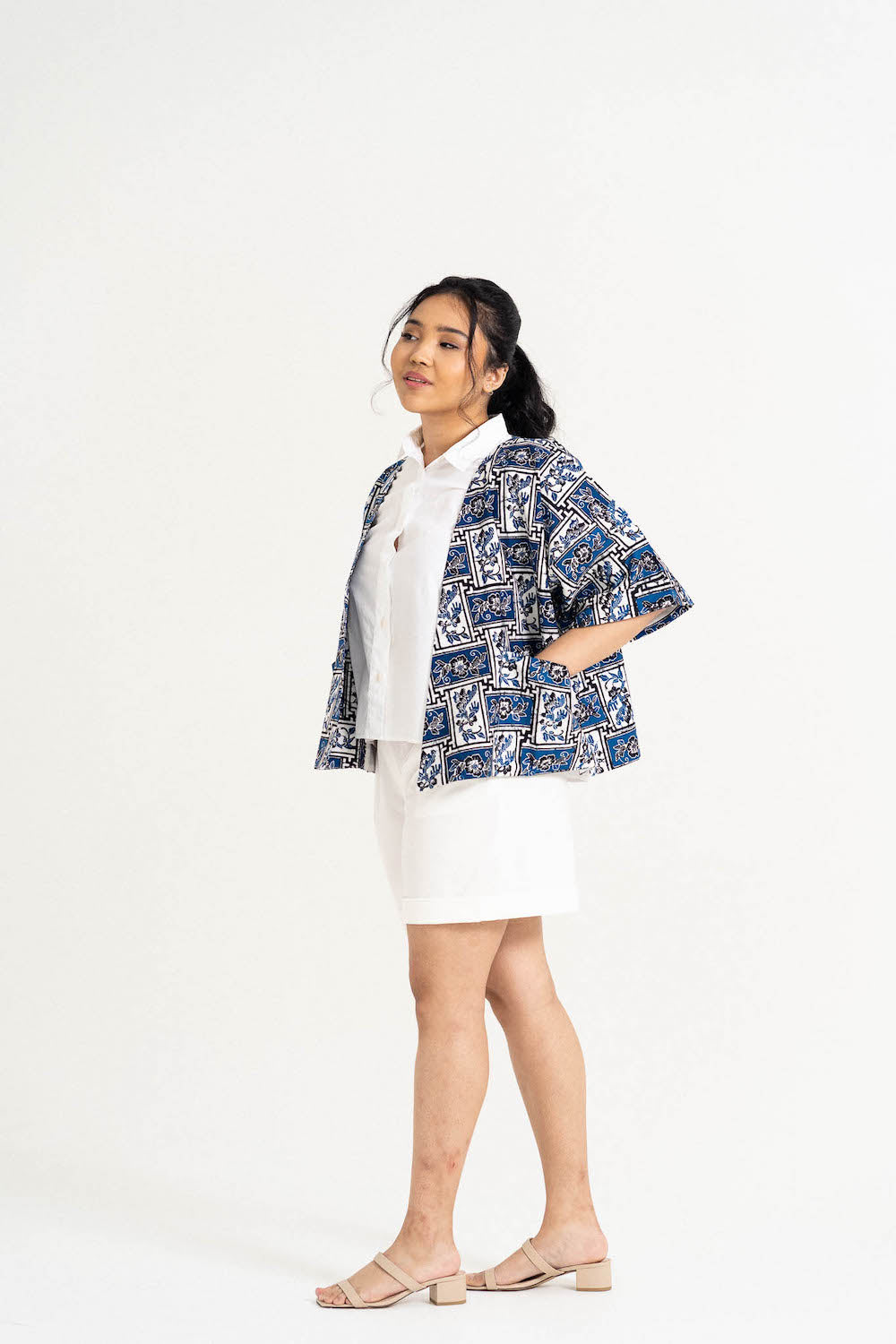 Batik Crop Jacket | Encim Ocean