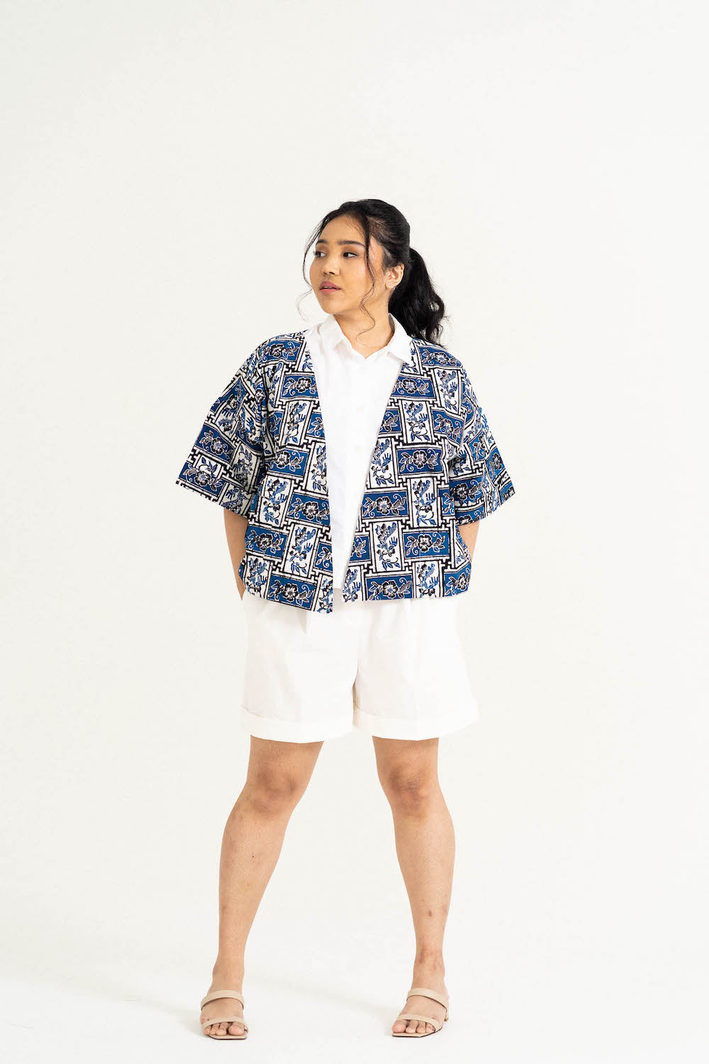 Batik Crop Jacket | Encim Ocean