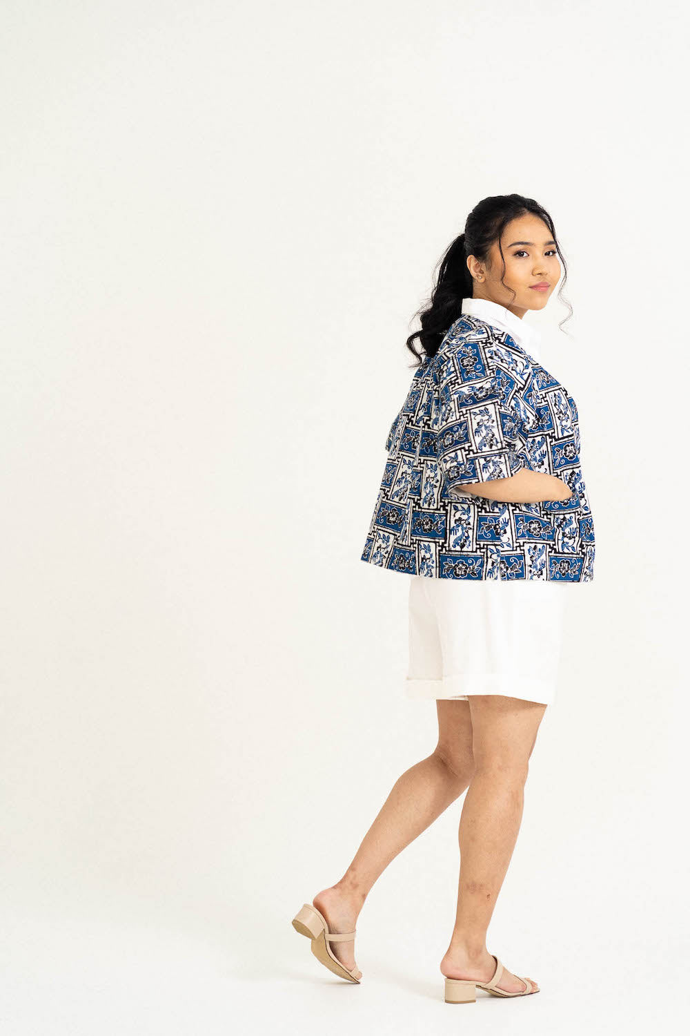 Batik Crop Jacket | Encim Ocean