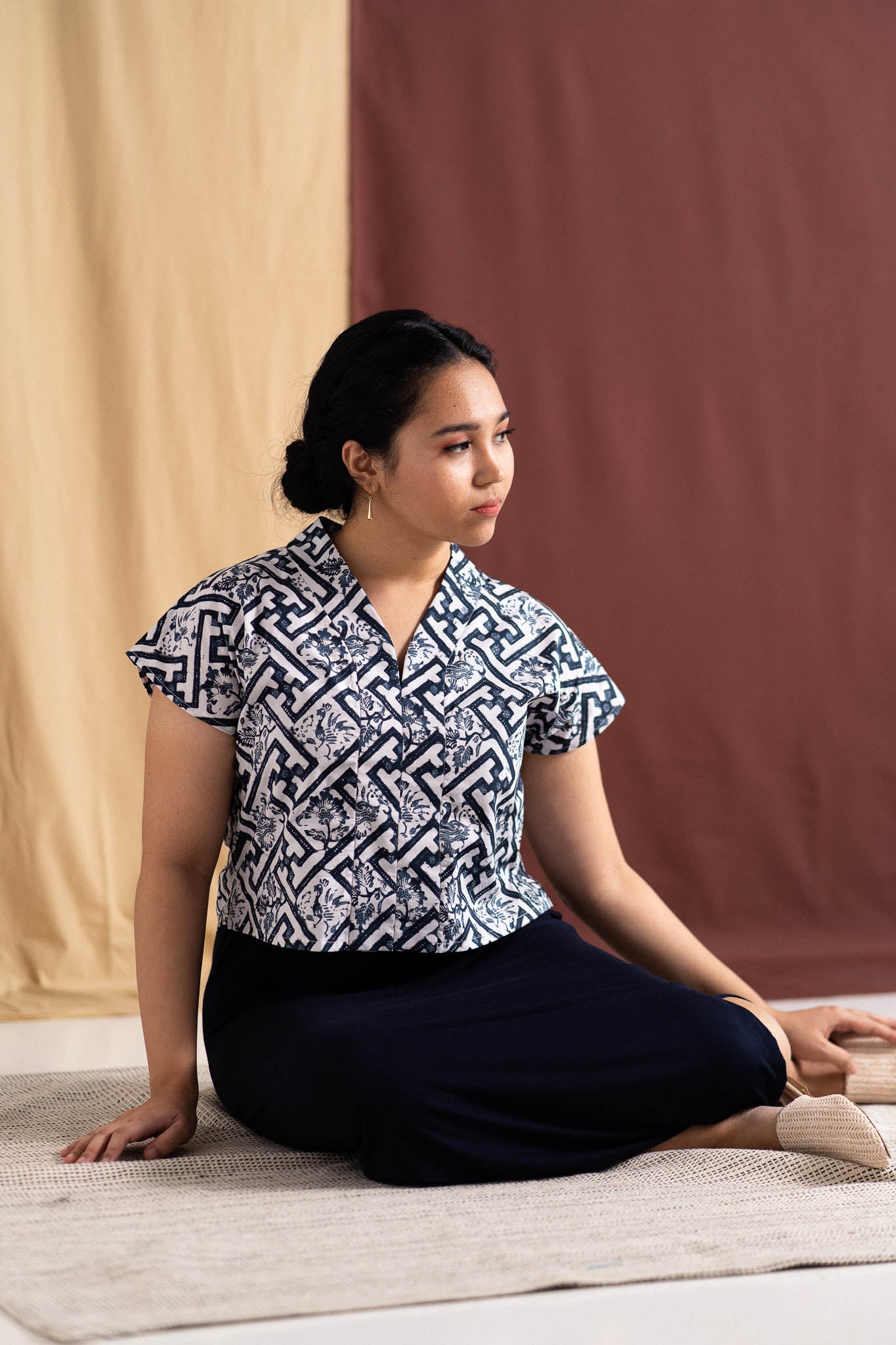 Batik Crop Top | Teduh Ash Blue