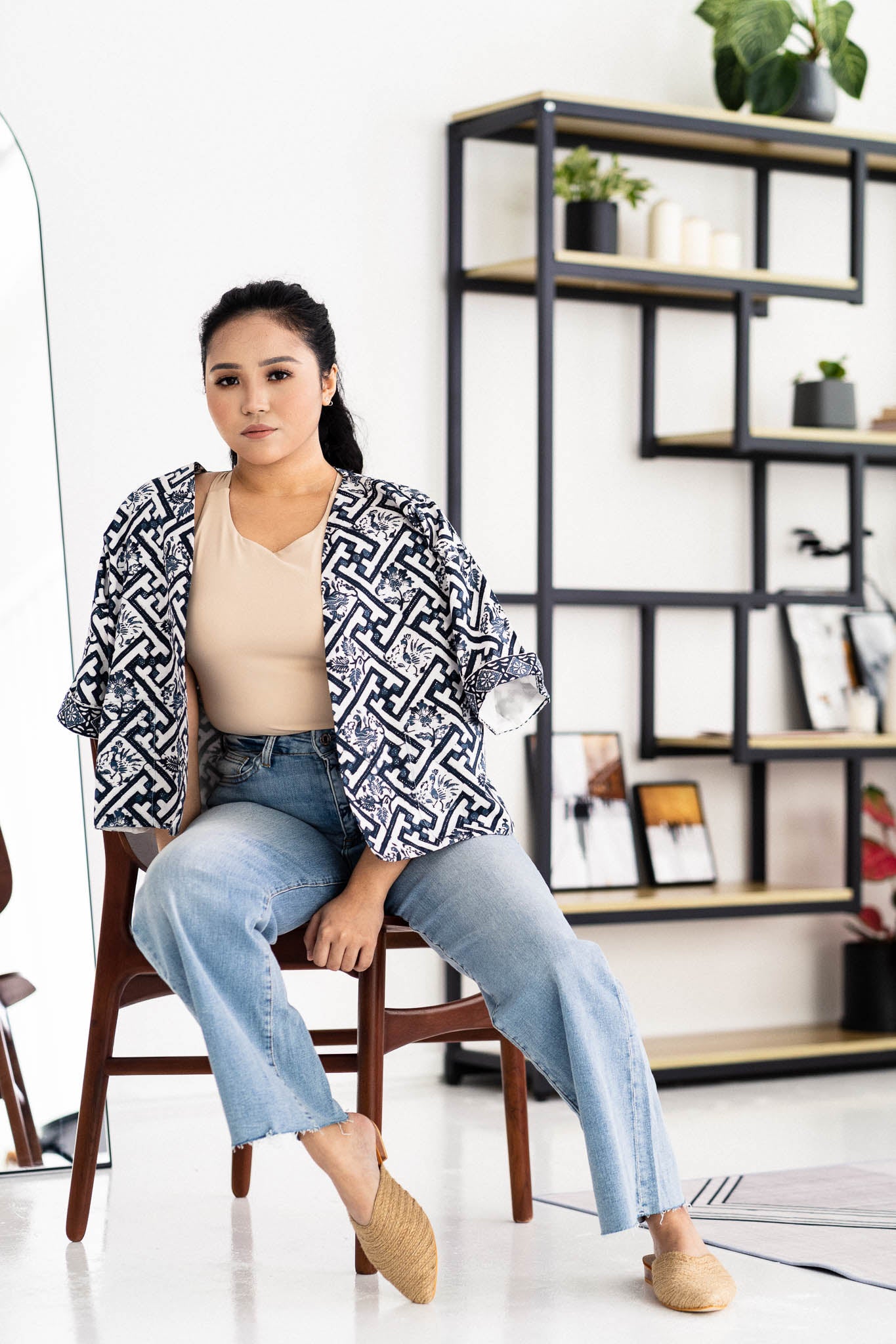 Batik Crop Jacket | Teduh Ash Blue