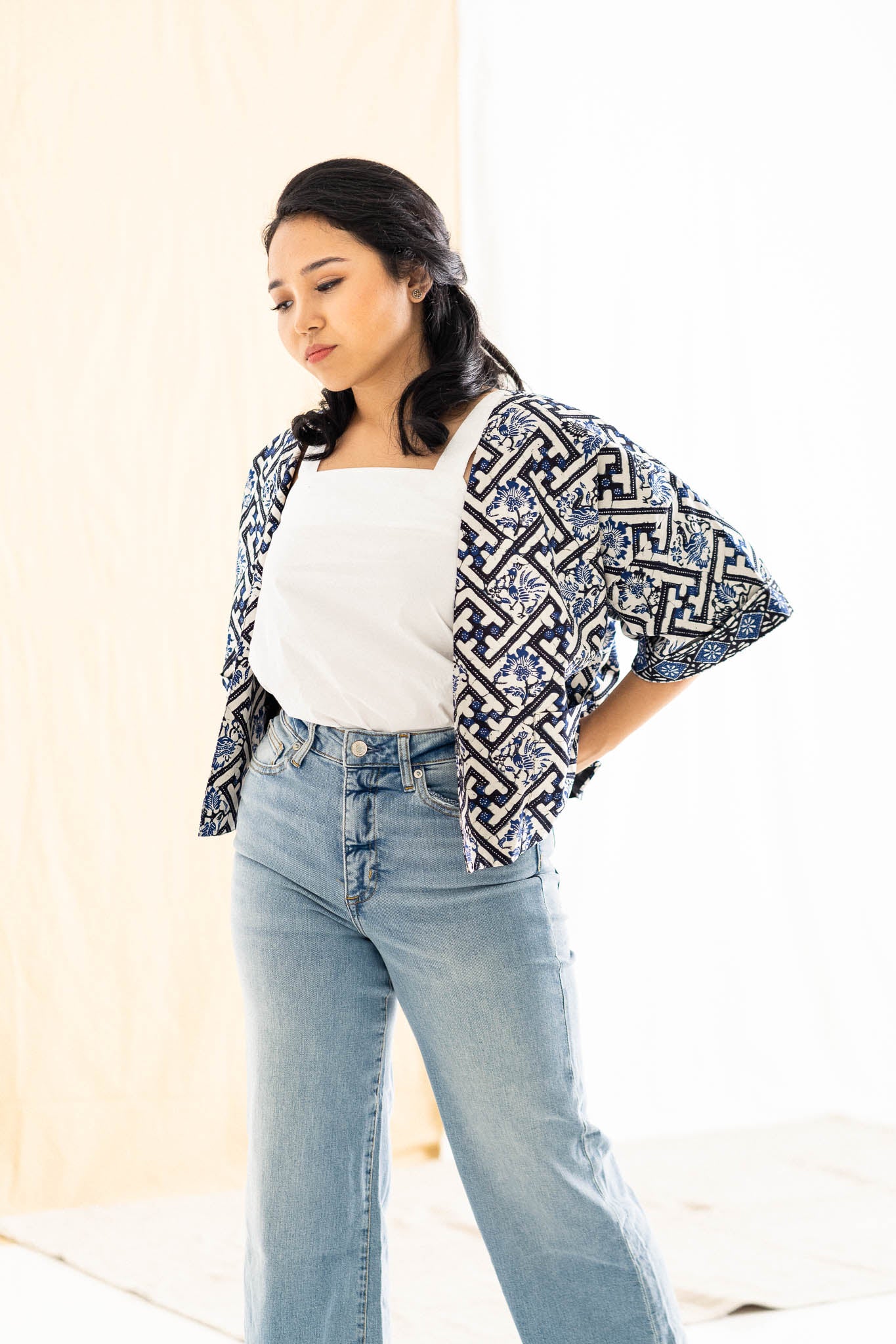 Batik Crop Jacket | Teduh Indigo