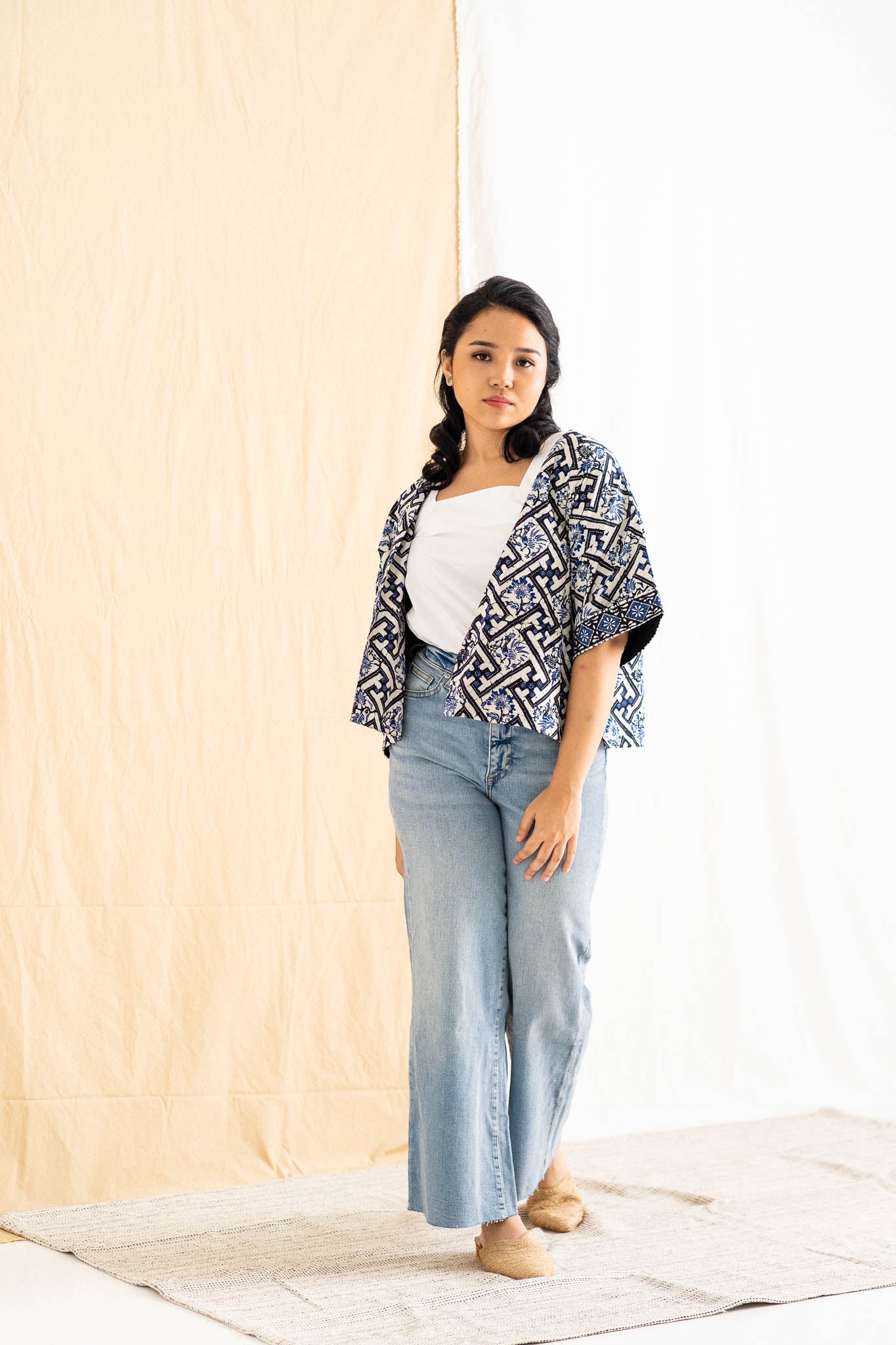 Batik Crop Jacket | Teduh Indigo