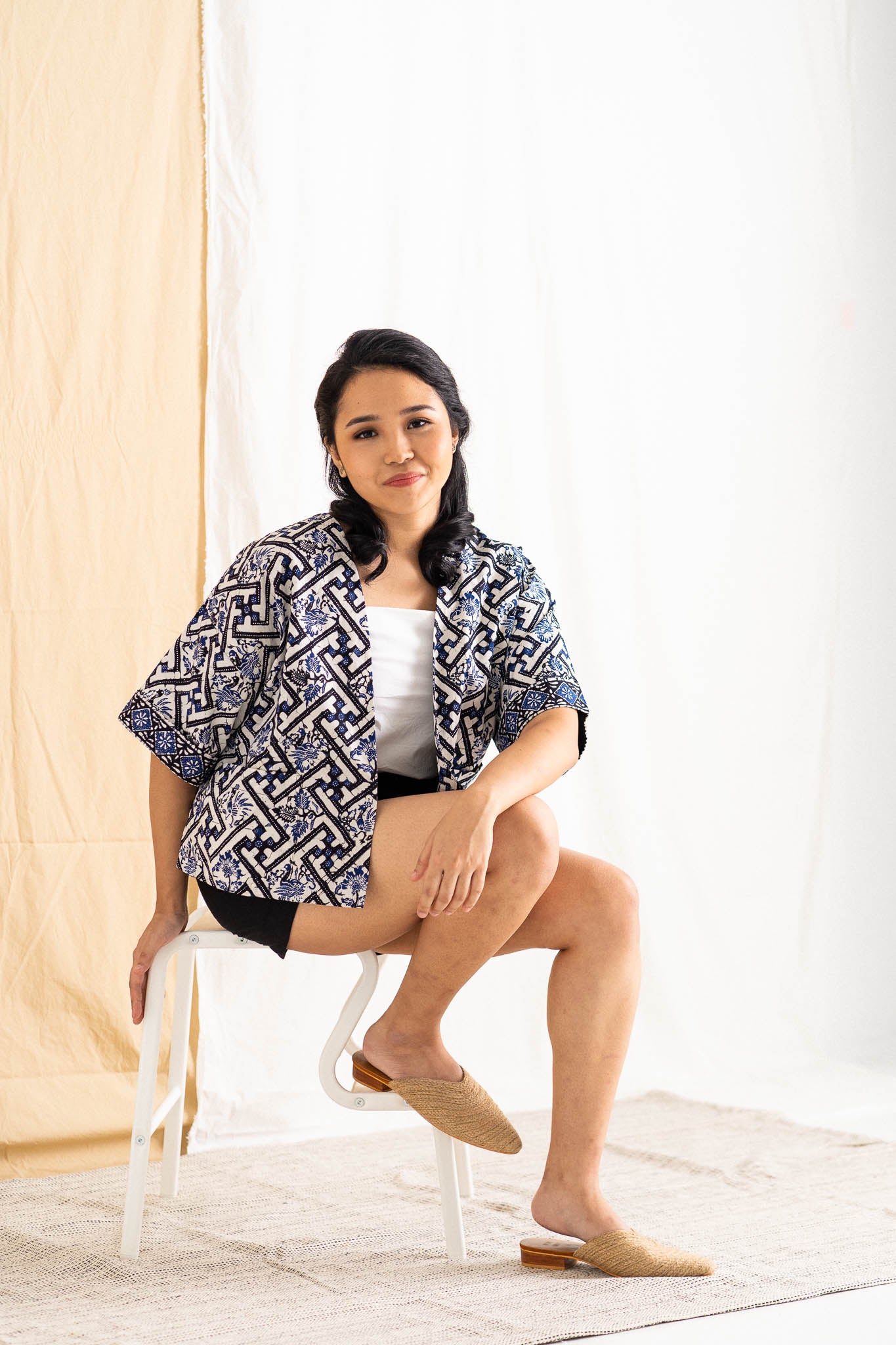 Batik Crop Jacket | Teduh Indigo