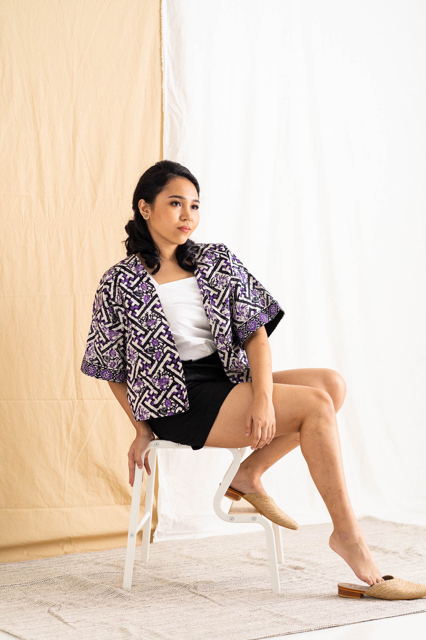 Batik Crop Jacket | Teduh Lavender