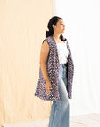 Batik Long Line Vest | Teduh Lavender